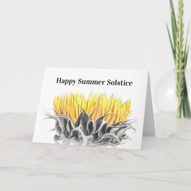 Cartes Pour Fêtes Annuelles Bon Solstice d'été tournesol (Devant)