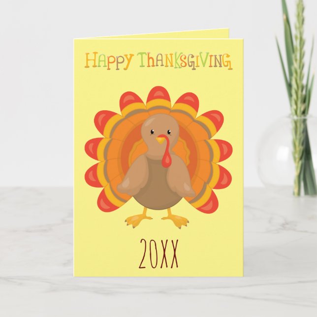 Cartes Pour Fêtes Annuelles Bon thanksgiving 20XX (Devant)