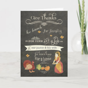 Cartes Pour Fêtes Annuelles bon thanksgiving à notre pasteur et à sa femme