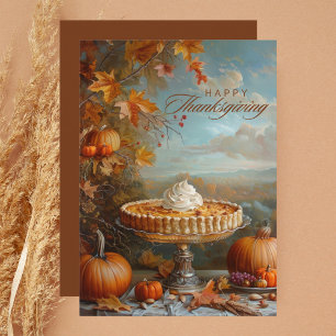 Cartes Pour Fêtes Annuelles Bon thanksgiving à secteurs Citrouille aquarelle p