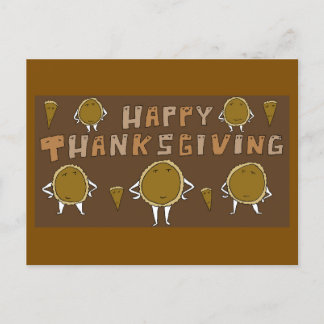Cartes Pour Fêtes Annuelles Bon thanksgiving amusant Cartoon Citrouille Pies