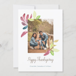 Cartes Pour Fêtes Annuelles Bon thanksgiving aquarelle Feuille photo