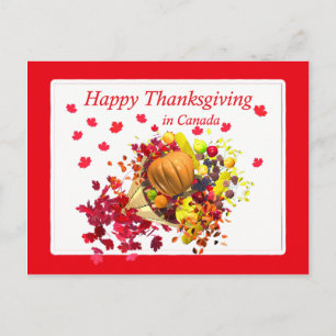 Cartes Pour Fêtes Annuelles bon thanksgiving au Canada Cornucopia