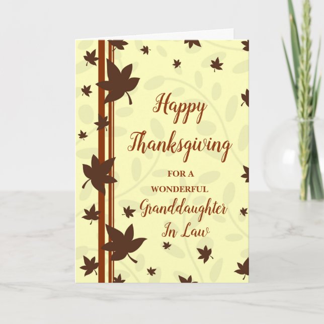 Cartes Pour Fêtes Annuelles Bon thanksgiving Automne Grande Petite-Fille En Dr (Devant)