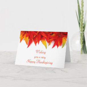 Cartes Pour Fêtes Annuelles bon thanksgiving avec les feuilles d'automne texte