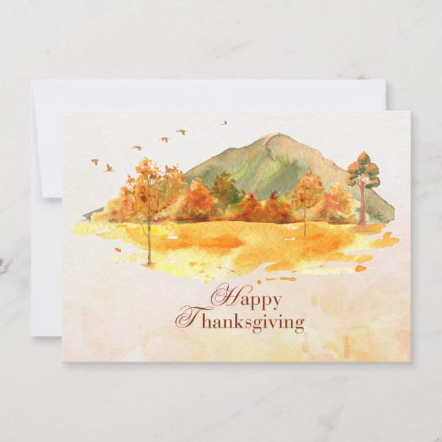 Cartes Pour Fêtes Annuelles Bon thanksgiving beau paysage automne (Devant)