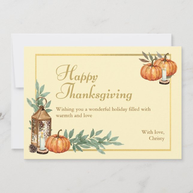 Cartes Pour Fêtes Annuelles Bon thanksgiving beige (Devant)
