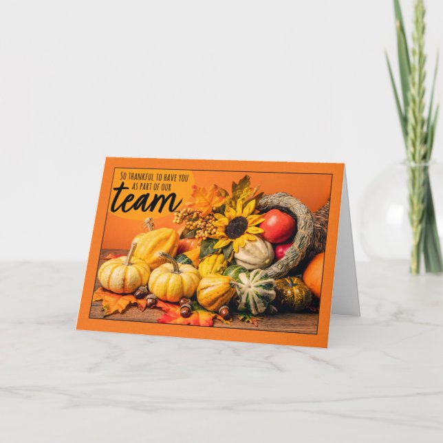 Cartes Pour Fêtes Annuelles Bon thanksgiving Business Merci Membre de l'équipe (Devant)