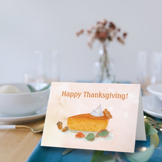 Cartes Pour Fêtes Annuelles Bon thanksgiving Citrouille aquarelle (Créateur téléchargé)