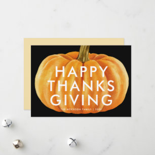 Cartes Pour Fêtes Annuelles bon thanksgiving citrouille moderne