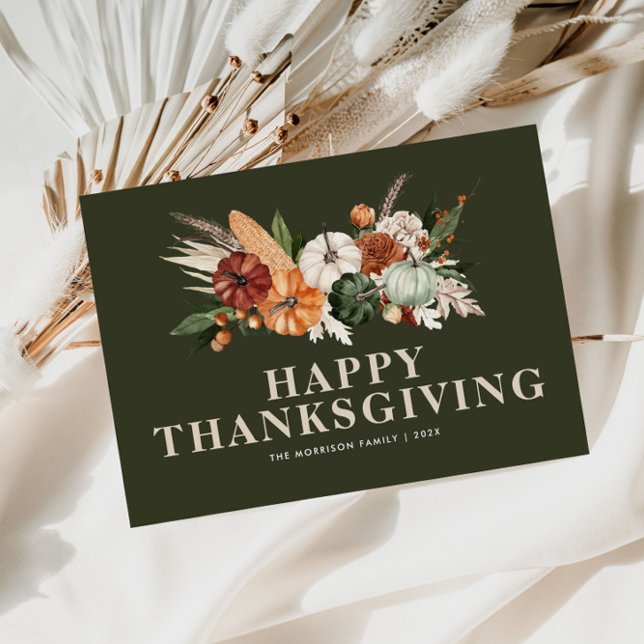 Cartes Pour Fêtes Annuelles bon thanksgiving citrouille moderne (Créateur téléchargé)