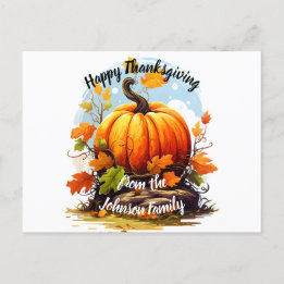 Cartes Pour Fêtes Annuelles Bon thanksgiving couleurs automnales citrouille