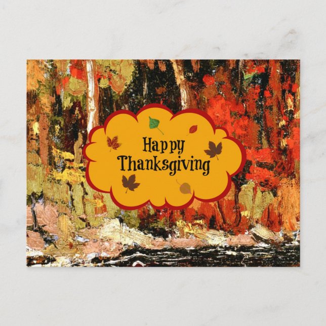 Cartes Pour Fêtes Annuelles "Bon thanksgiving", couleurs de l'automne (Devant)