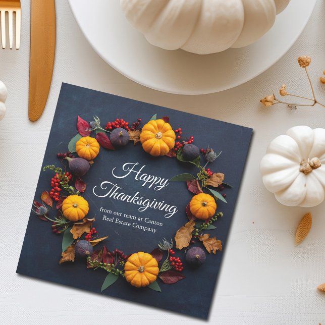 Cartes Pour Fêtes Annuelles Bon thanksgiving d'affaires moderne Citrouille Wre (Créateur téléchargé)