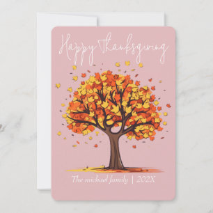 Cartes Pour Fêtes Annuelles bon thanksgiving d'arbres d'automne   Famille et a