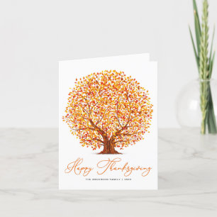 Cartes Pour Fêtes Annuelles bon thanksgiving d'arbres d'automne rustique
