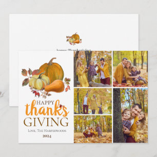Cartes Pour Fêtes Annuelles Bon thanksgiving d'automne de la récolte de l'aqua