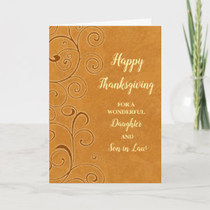 Cartes Pour Fêtes Annuelles Bon thanksgiving d'automne Fils de fille dans la l
