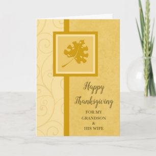 Cartes Pour Fêtes Annuelles Bon thanksgiving d'automne Grandson et sa femme