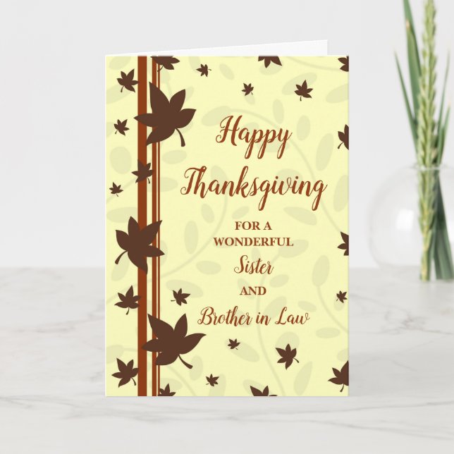 Cartes Pour Fêtes Annuelles Bon thanksgiving d'automne Soeur frère en droit (Devant)