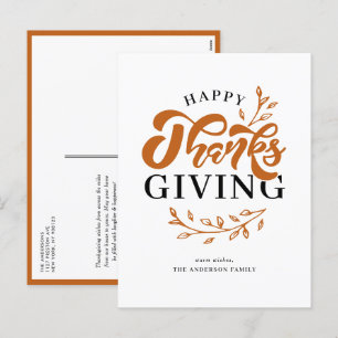 Cartes Pour Fêtes Annuelles Bon thanksgiving de couronne de feuillage orange