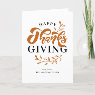 Cartes Pour Fêtes Annuelles Bon thanksgiving de couronne de feuillage orange