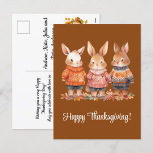 Cartes Pour Fêtes Annuelles Bon thanksgiving de la famille des lapins