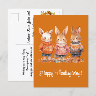 Cartes Pour Fêtes Annuelles Bon thanksgiving de la famille des lapins