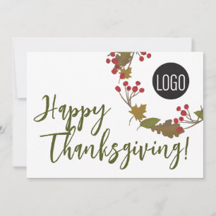 Cartes Pour Fêtes Annuelles Bon thanksgiving de logo personnalisé de l'entrepr