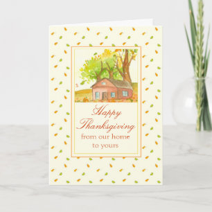 Cartes Pour Fêtes Annuelles Bon thanksgiving de notre maison au vôtre