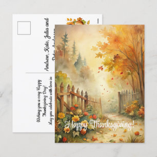 Cartes Pour Fêtes Annuelles Bon thanksgiving de paysage de automne rustique