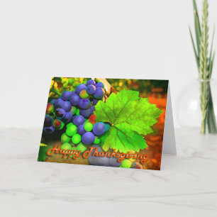 Cartes Pour Fêtes Annuelles Bon thanksgiving de raisins de récolte