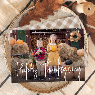 Cartes Pour Fêtes Annuelles Bon thanksgiving de script de signature moderne