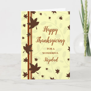 Cartes Pour Fêtes Annuelles Bon thanksgiving des feuilles d'automne Stepdad