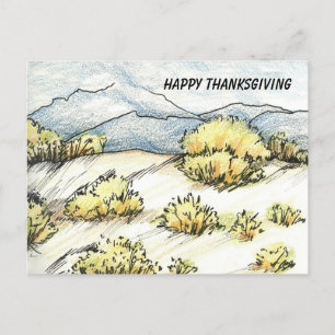 Cartes Pour Fêtes Annuelles Bon thanksgiving Desert Mountains Sagebrush