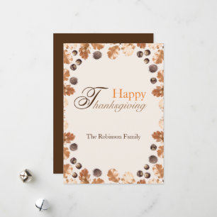 Cartes Pour Fêtes Annuelles Bon thanksgiving Devis Brown Automne Feuilles Conk