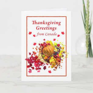 Cartes Pour Fêtes Annuelles bon thanksgiving du Canada Cornucopia