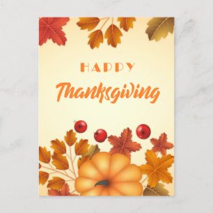 Cartes Pour Fêtes Annuelles Bon thanksgiving élégant avec Citrouille et Feuill