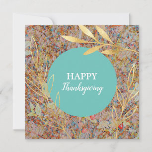 Cartes Pour Fêtes Annuelles Bon thanksgiving élégant doré feuillage d'automne
