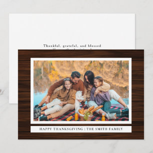Cartes Pour Fêtes Annuelles Bon thanksgiving en bois rustique photo d'automne