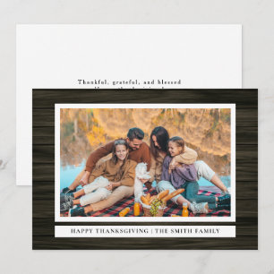 Cartes Pour Fêtes Annuelles Bon thanksgiving en bois rustique photo d'automne