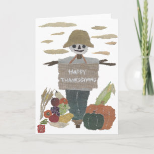 Cartes Pour Fêtes Annuelles Bon thanksgiving, épouvantail, récolte