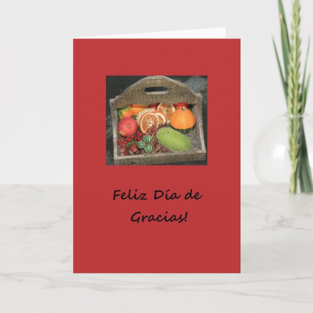 Cartes Pour Fêtes Annuelles bon thanksgiving espagnol fruits d'automne (Devant)