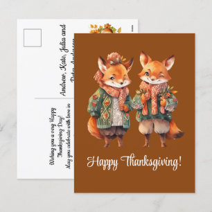 Cartes Pour Fêtes Annuelles Bon thanksgiving famille Fox