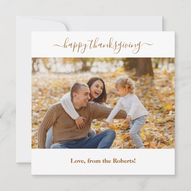 Cartes Pour Fêtes Annuelles Bon thanksgiving famille photo citrouille chute (Devant)
