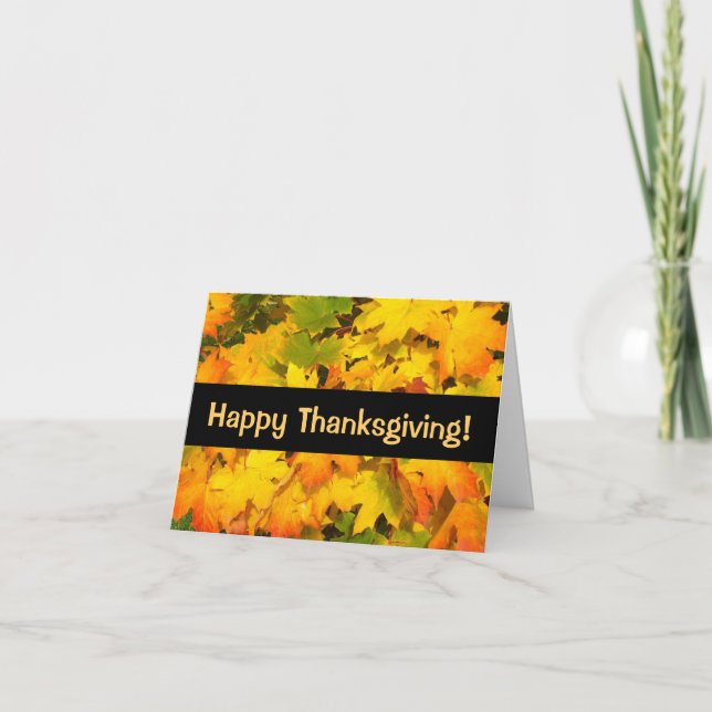 Cartes Pour Fêtes Annuelles Bon thanksgiving Feuille de l'érable d'automne (Devant)