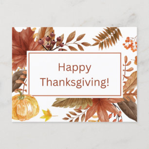Cartes Pour Fêtes Annuelles Bon thanksgiving Feuilles d'aquarelle et baies