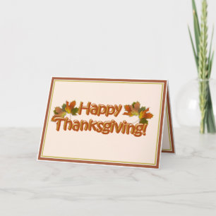 Cartes Pour Fêtes Annuelles Bon thanksgiving Feuilles d'automne