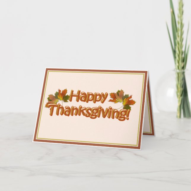 Cartes Pour Fêtes Annuelles Bon thanksgiving Feuilles d'automne (Devant)