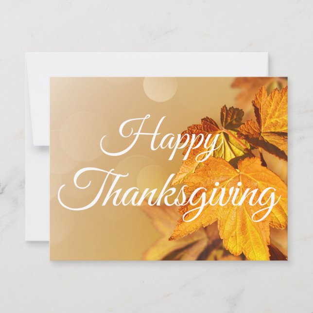 Cartes Pour Fêtes Annuelles Bon thanksgiving Feuilles d'automne (Devant)